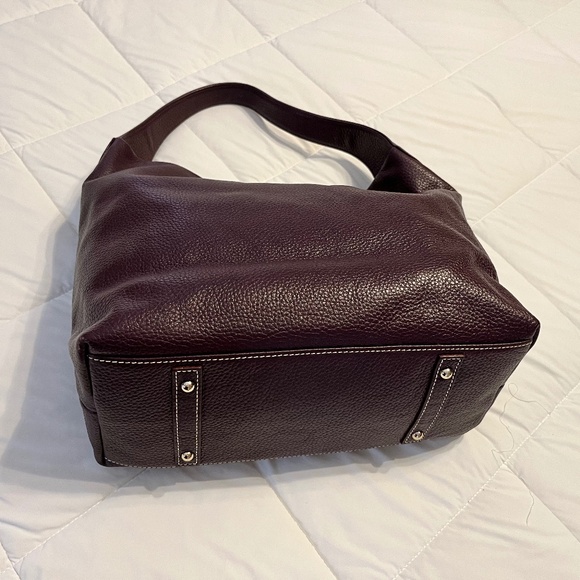 Dooney & Bourke Belvedere Pebbled Leather Bag with Gold Hardware - Plum - Picture 6 of 7